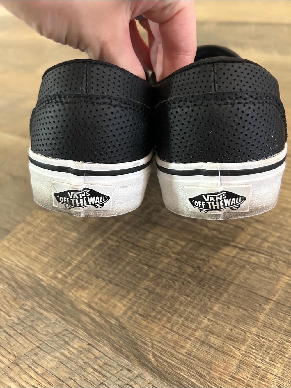 Women’s Perforated Leather Slip-On Vans - Picture 2 of 9